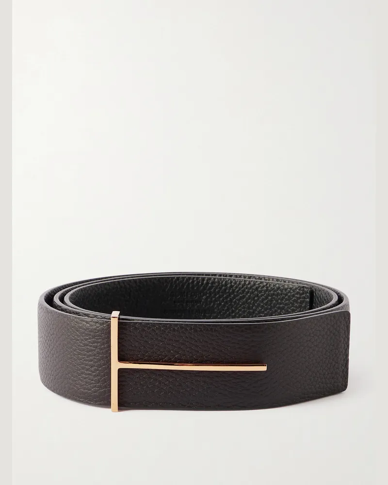Tom Ford 3.8cm Full-Grain Leather Belt Brown