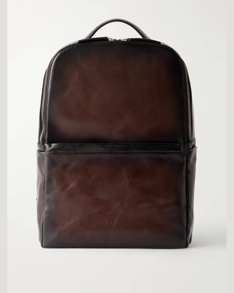 Officine Creative Italia Quentin 023 Full-Grain Leather Backpack Brown