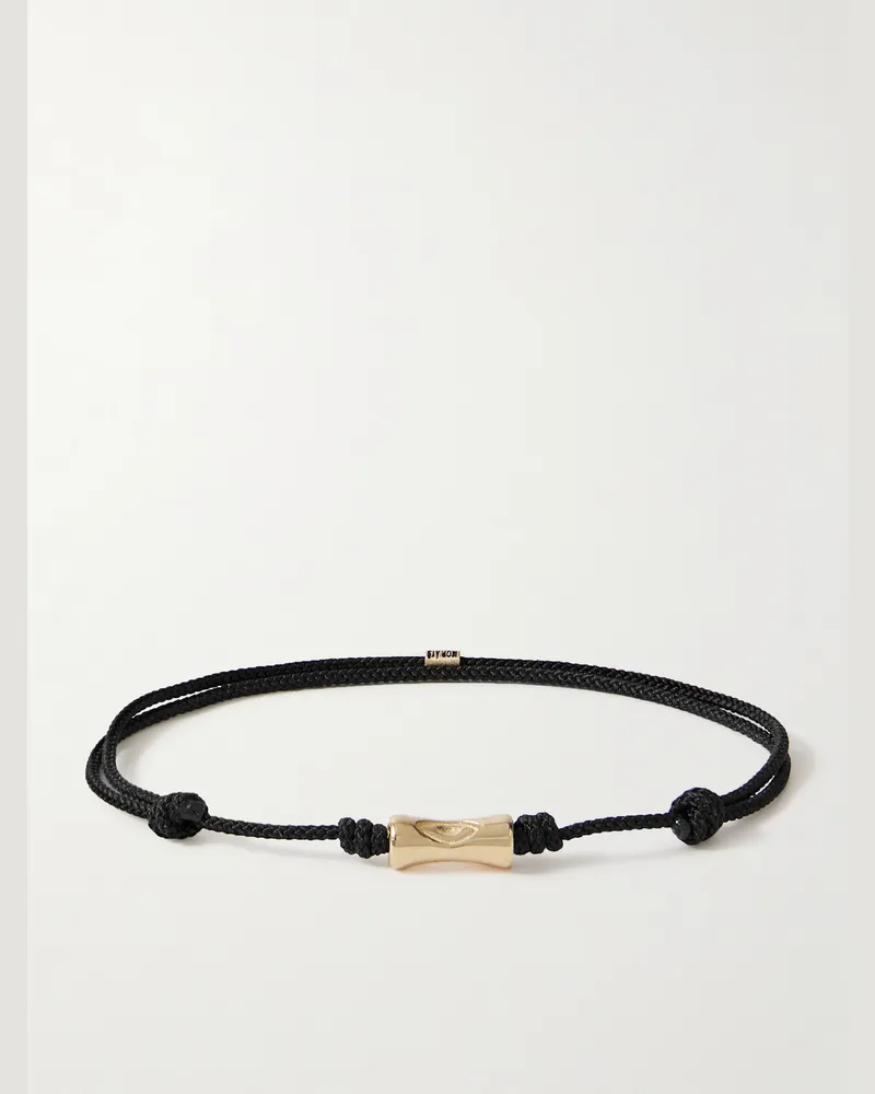 Luis Morais Armband aus Kordel mit Details aus 14 Karat Gold Schwarz