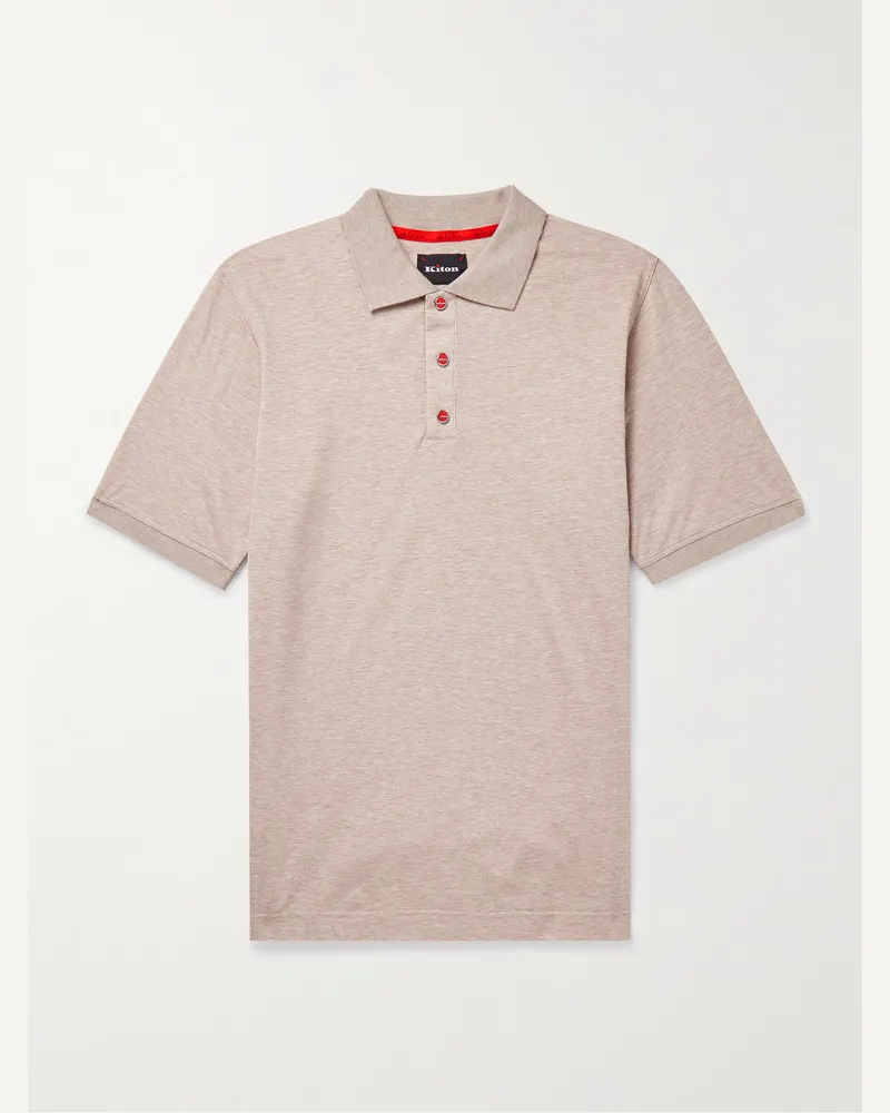 Kiton Polohemd aus Baumwoll-Piqué Neutral