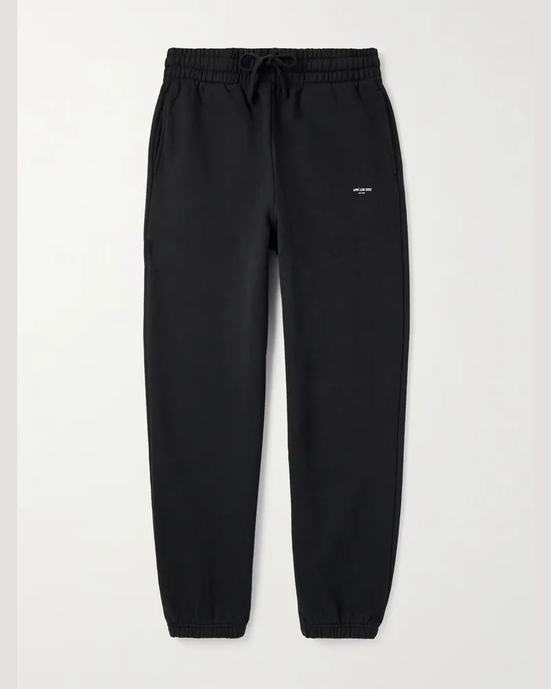 Aimé Leon Dore Straight-Leg Logo-Print Cotton-Jersey Sweatpants Black