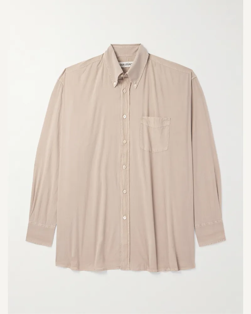 Our Legacy Borrowed Hemd aus Baumwoll-Voile mit Button-Down-Kragen Neutral