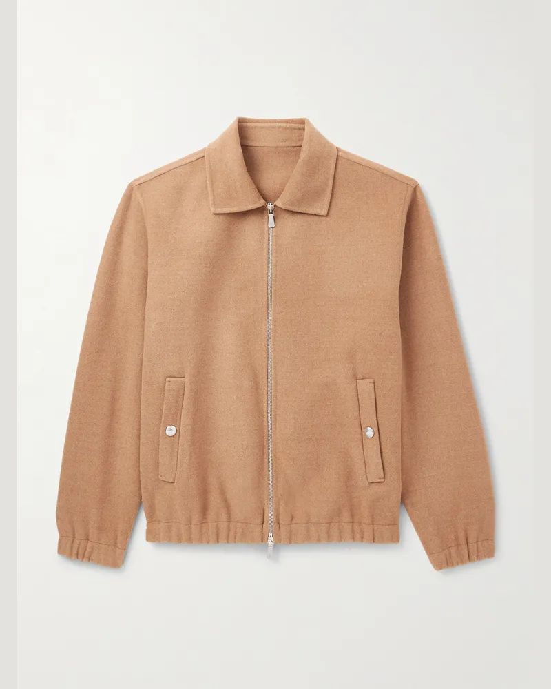 Eleventy Bomberjacke aus Wollfilz Braun