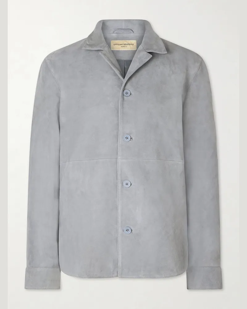 Officine Generale Julien Suede Jacket Gray