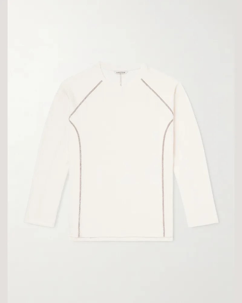 A Kind Of Guise Fiscal Ribbed Cotton-Terry T-Shirt Neutrals