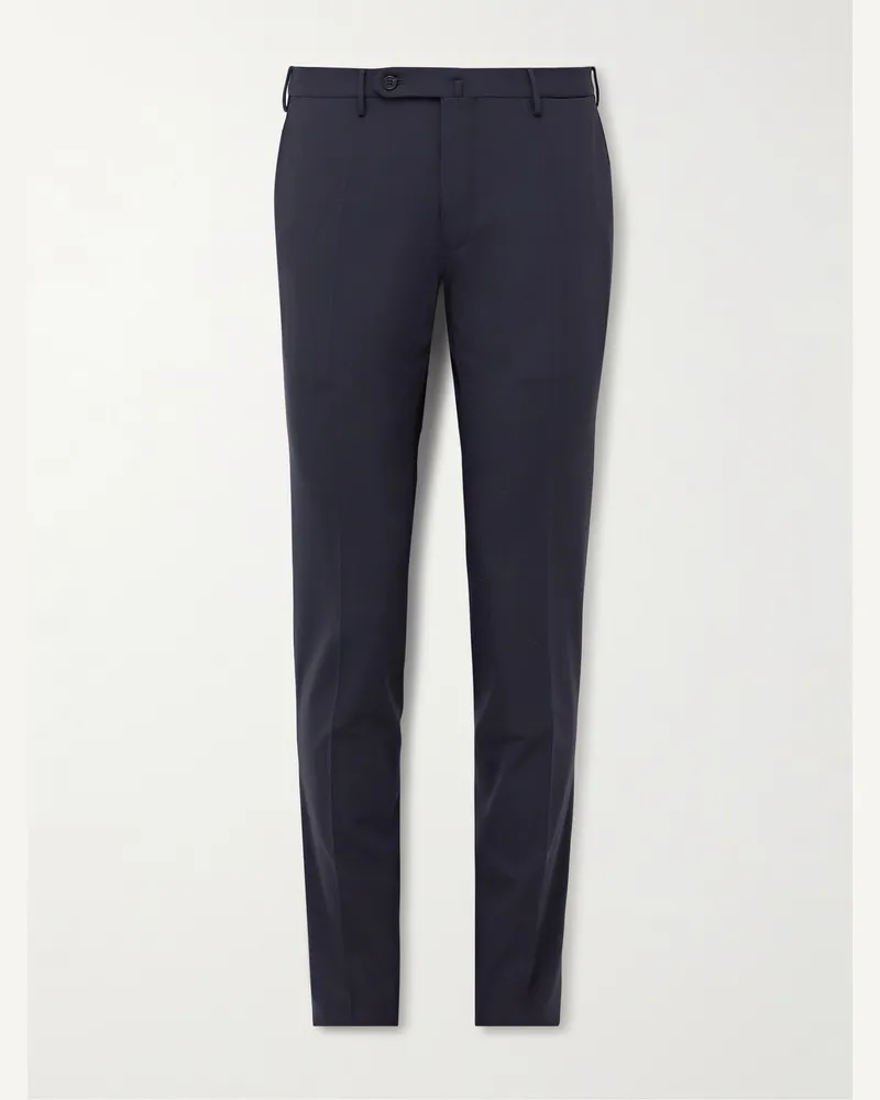 Incotex Venezia 1951 schmal geschnittene Hose aus einer Schurwollmischung Blau