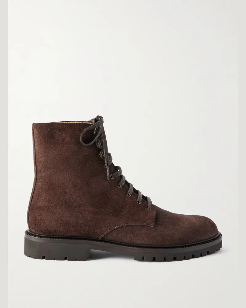 Brunello Cucinelli Polacco Stiefel aus Veloursleder Braun