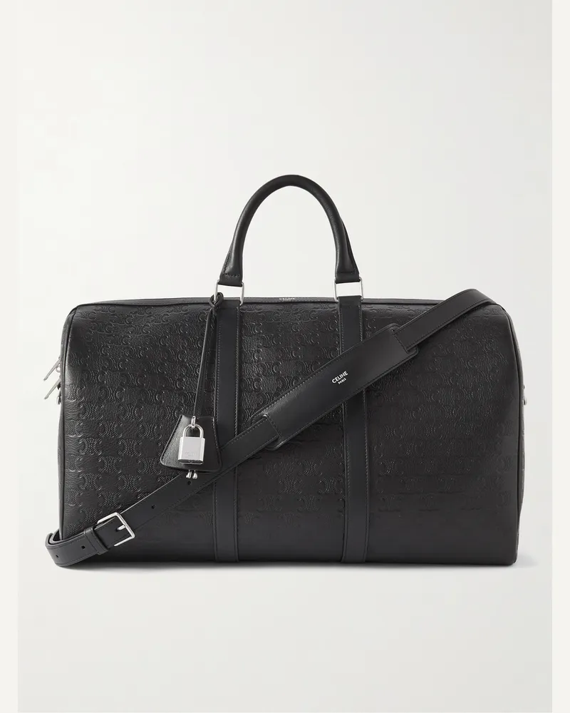 Celine Medium Voyage Reisetasche aus Leder mit Logoprägung Schwarz