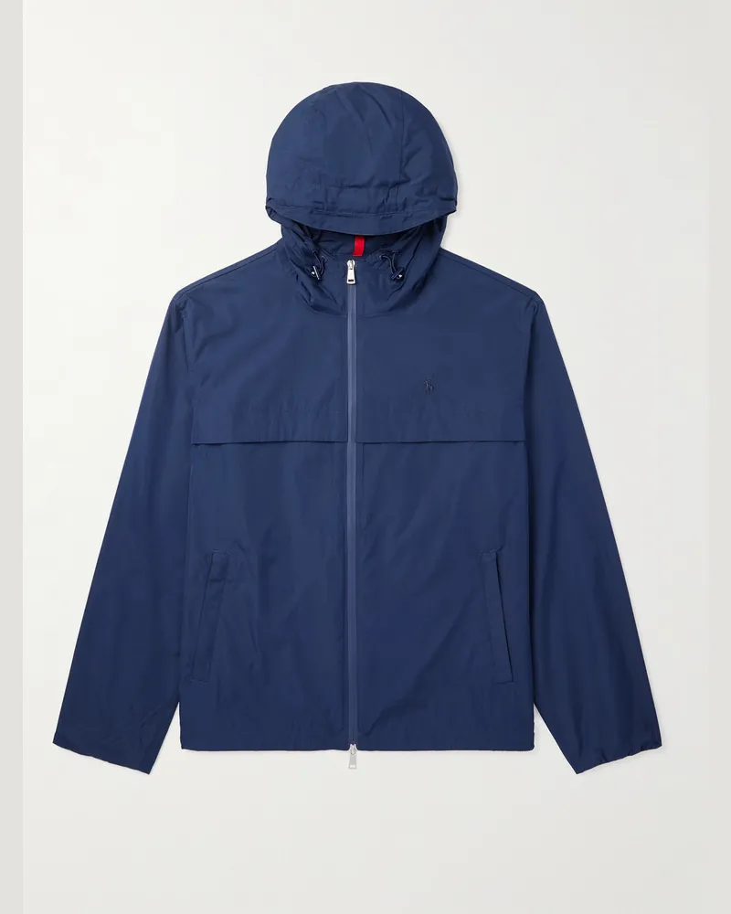Ralph Lauren Kapuzenjacke aus Shell mit Logostickerei Blau