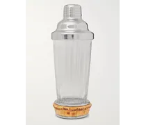 Cocktail-Shaker aus Glas, Bambus und Edelstahl
