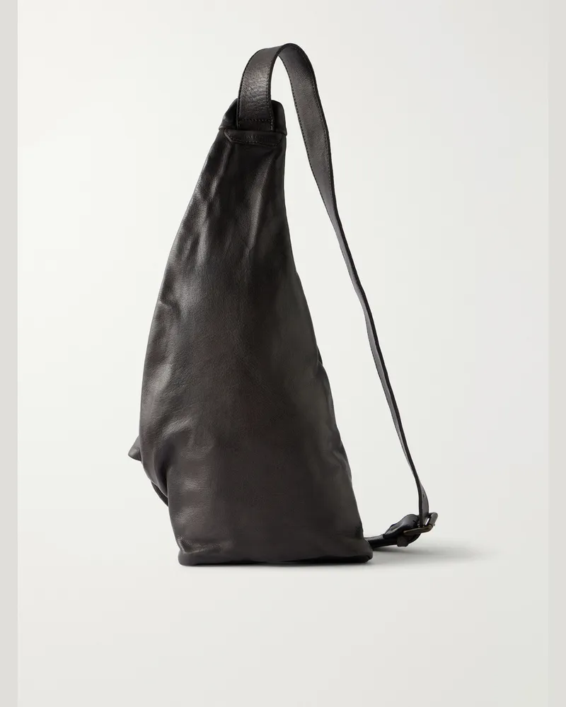 Officine Creative Italia Helmet/30 Textured-Leather Messenger Bag Black
