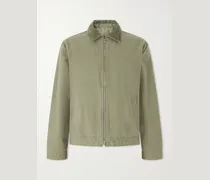 Corduroy-Trimmed Organic Cotton Coach Jacket