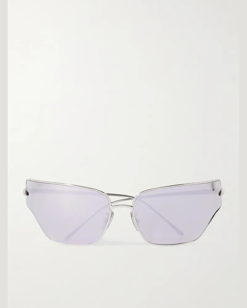 Loewe Silberfarbene Sonnenbrille mit durchgehendem Rahmen Silber