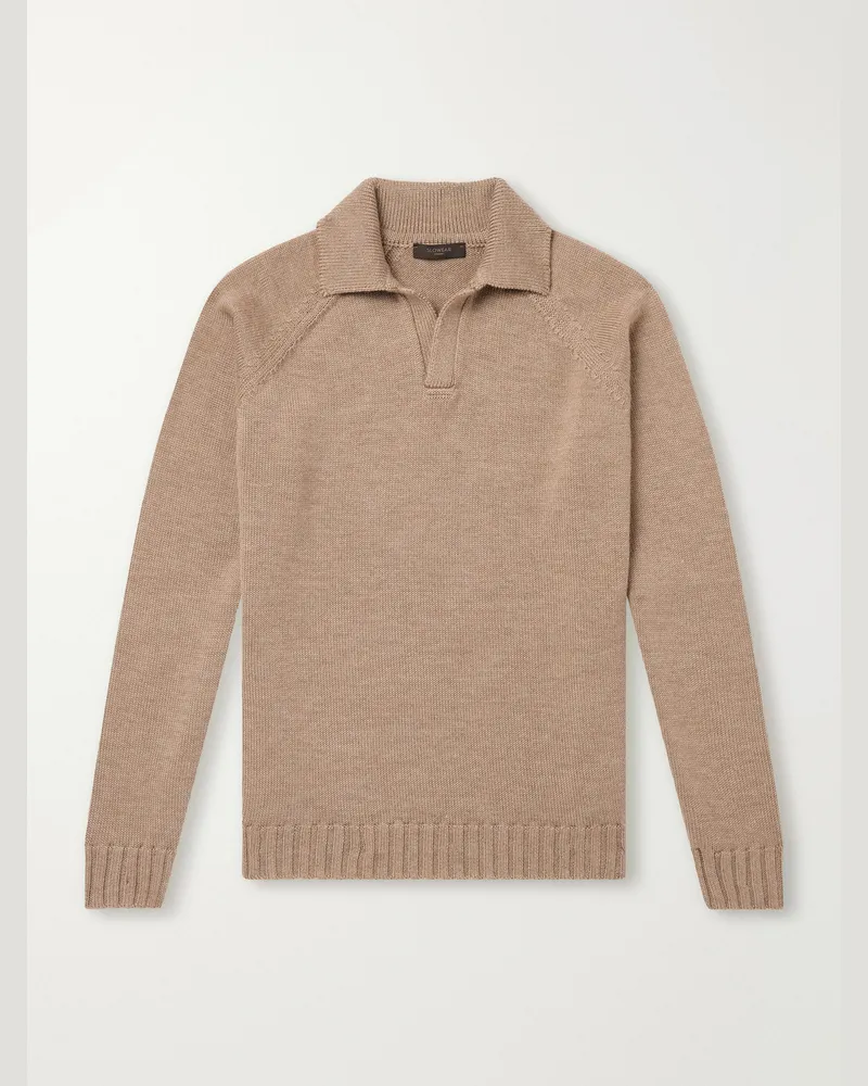 Slowear Zanone Slim-Fit Virgin Wool Polo Sweater Neutrals