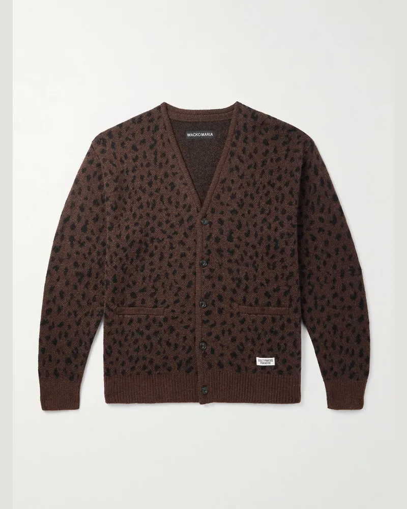 Wacko Maria Cardigan aus Webstoff mit Leopardenprint Animal-print