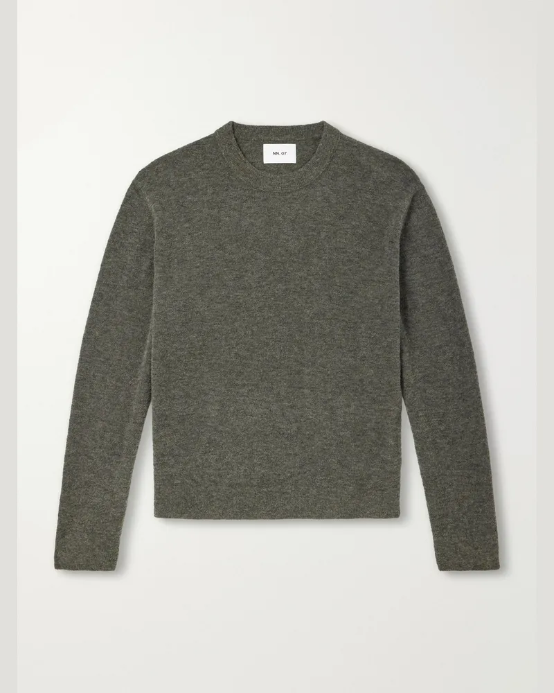 NN 07 Gavin 60073 Wool-Blend Bouclé Sweater Green