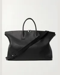 Saint Laurent Full-Grain Leather Tote Bag Schwarz