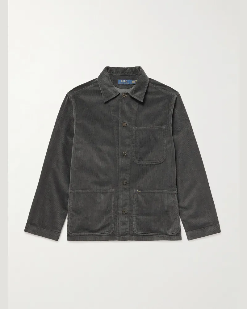 Ralph Lauren Hemdjacke aus Baumwollcord Grau