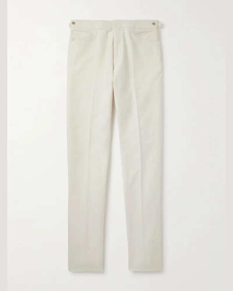 Ralph Lauren Schmal geschnittene Hose aus Baumwoll-Moleskin Neutral