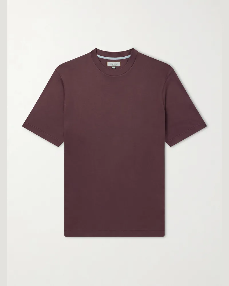 Canali Cotton-Jersey T-Shirt Burgundy