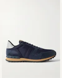 Valentino Garavani Rockrunner Sneakers aus Veloursleder, Leder und Mesh Blau