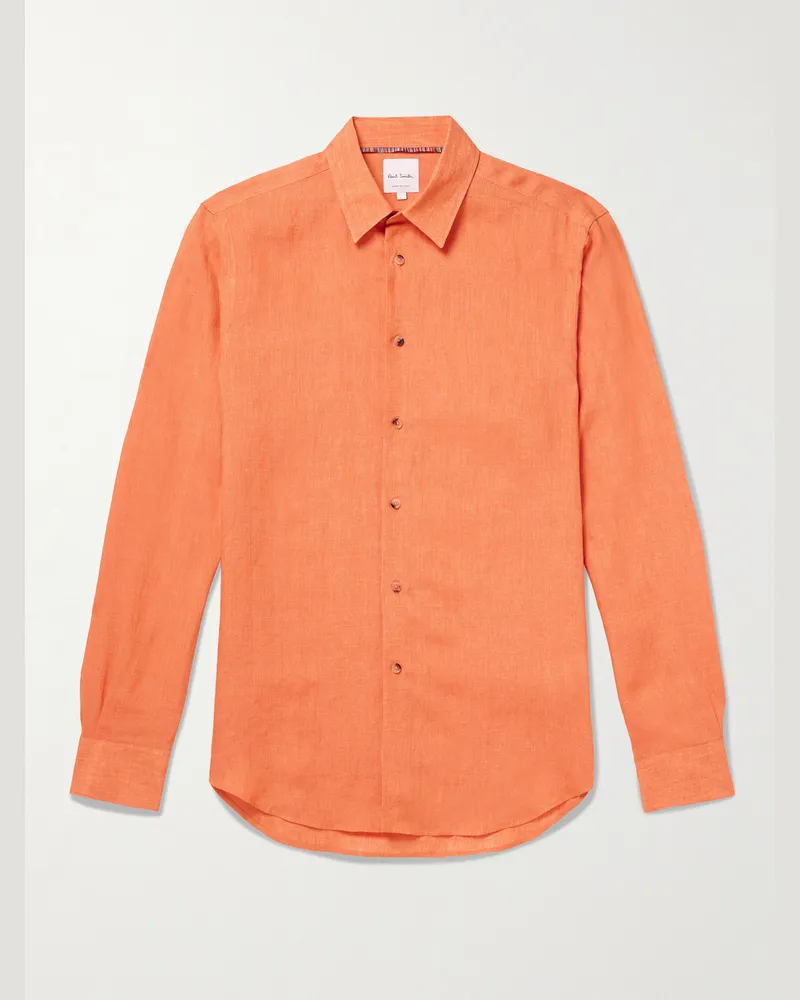 Paul Smith Hemd aus Leinen Orange