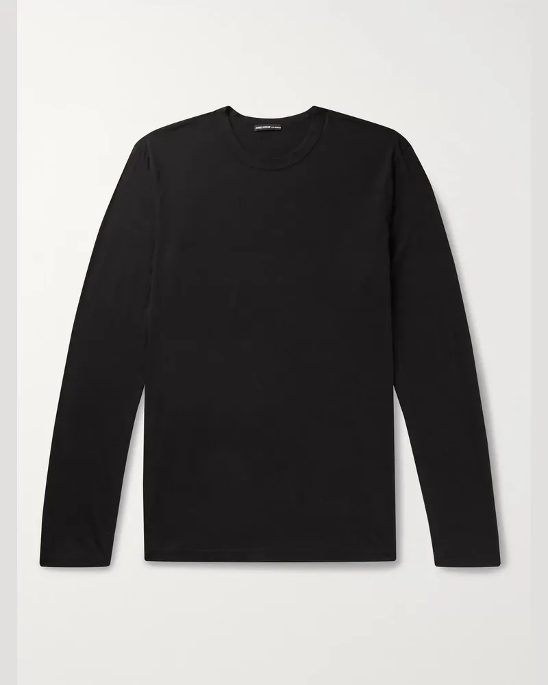 James Perse Lotus Slim-Fit Cotton-Jersey T-Shirt Black