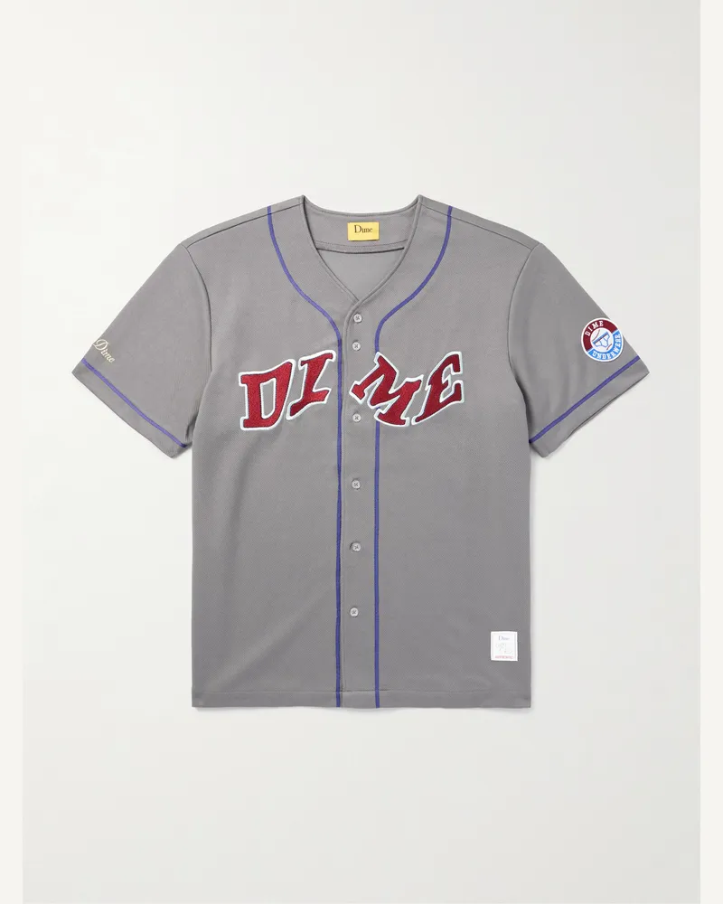Dime League Hemd aus Jersey mit Logoapplikation Grau