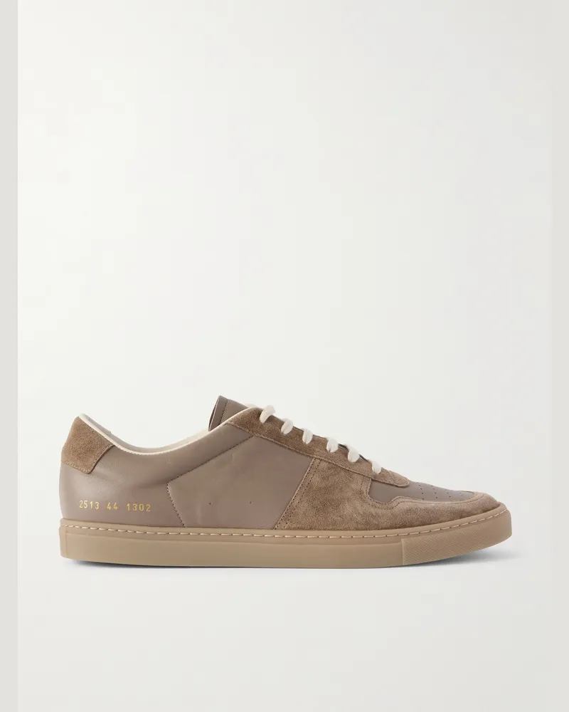 Common Projects Bball Sneakers aus Leder mit Velourslederbesatz Braun