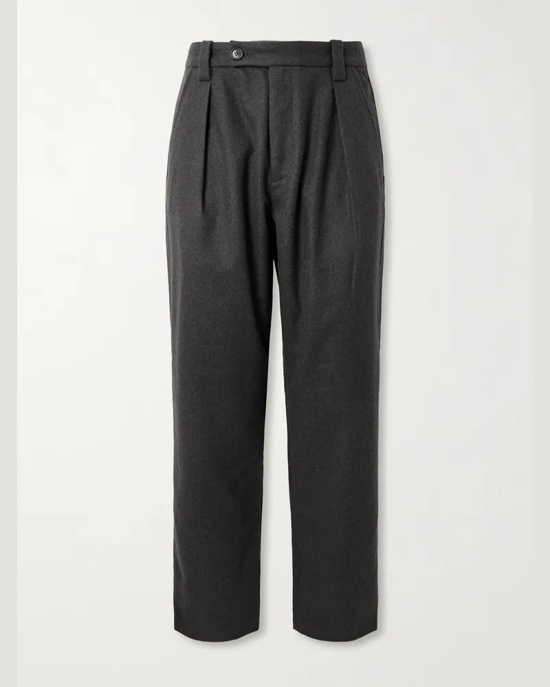 A.P.C. Renato gerade geschnittene Hose aus einer Wollmischung mit Falten Grau