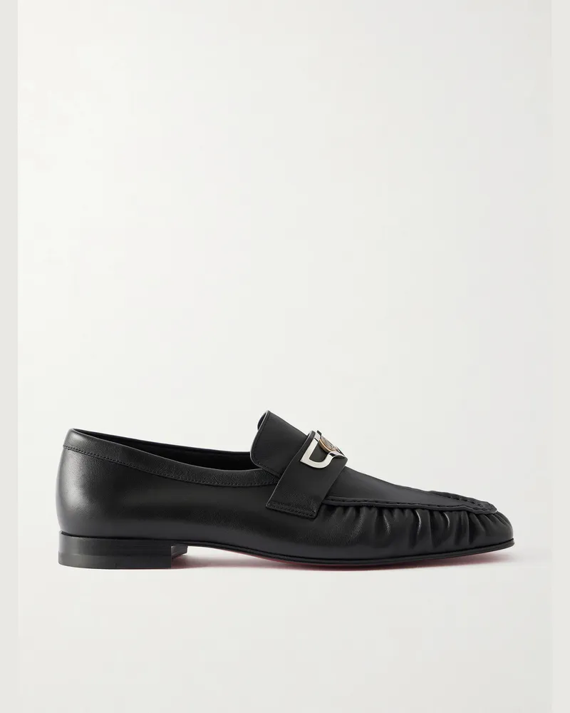 Christian Louboutin Mocallista Loafers aus Leder mit Verzierung Schwarz