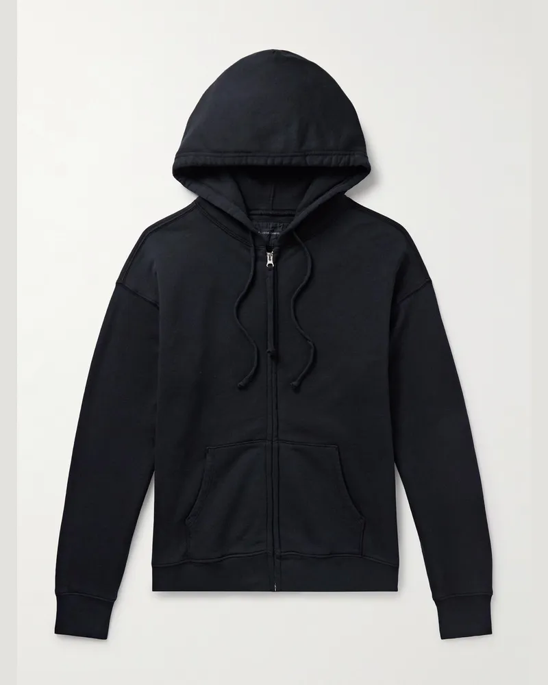 Nili Lotan Brian Jersey Zip-Up Hoodie Black