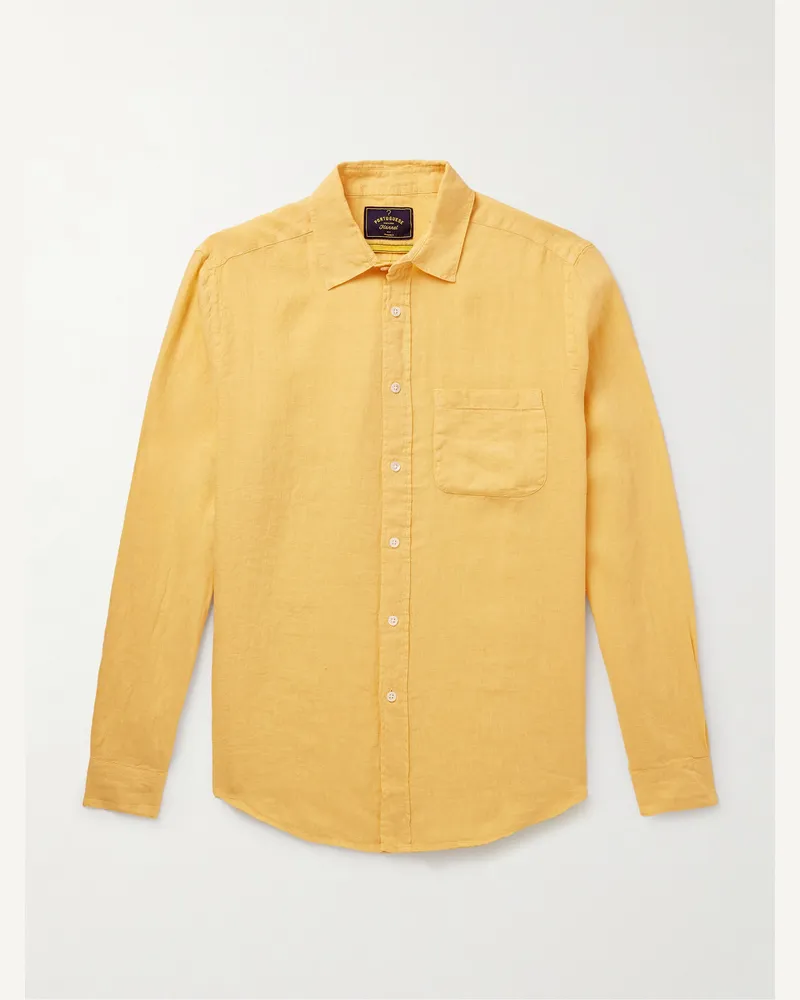 Portuguese Flannel Hemd aus Leinen Gelb
