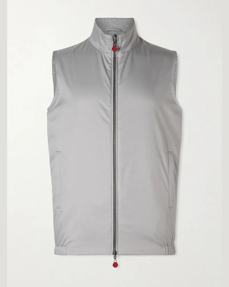 Kiton Reversible Shell and Jersey Gilet Gray