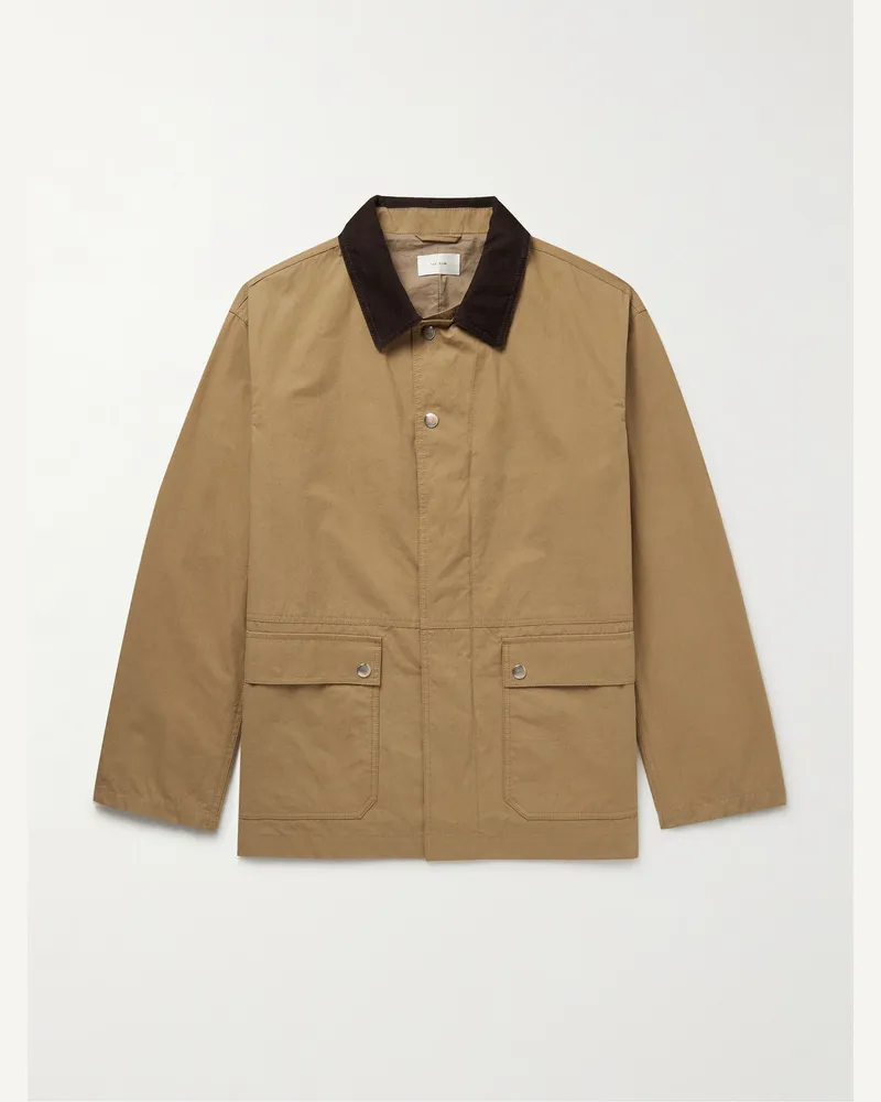 The Row Frank Jacke aus gebürsteter Baumwolle mit Cordkragen Braun