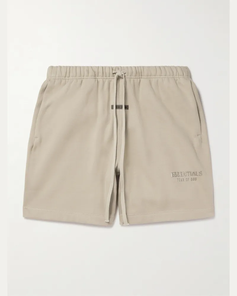Fear of God Weit geschnittene Shorts aus Jersey aus einer Baumwollmischung mit Kordelzugbund und Logoapplikation Neutral