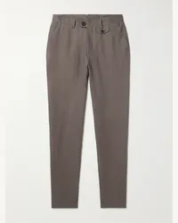 Oliver Spencer Fishtail schmal zulaufende Hose aus Leinen Braun