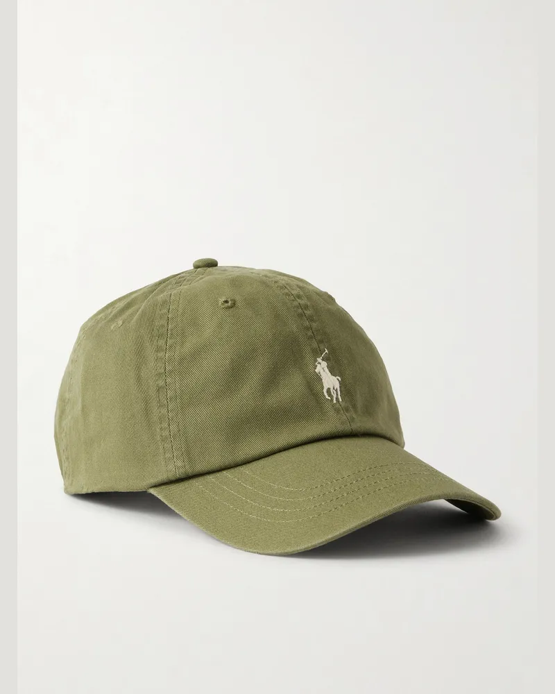 Ralph Lauren Logo-Embroidered Cotton-Twill Baseball Cap Green