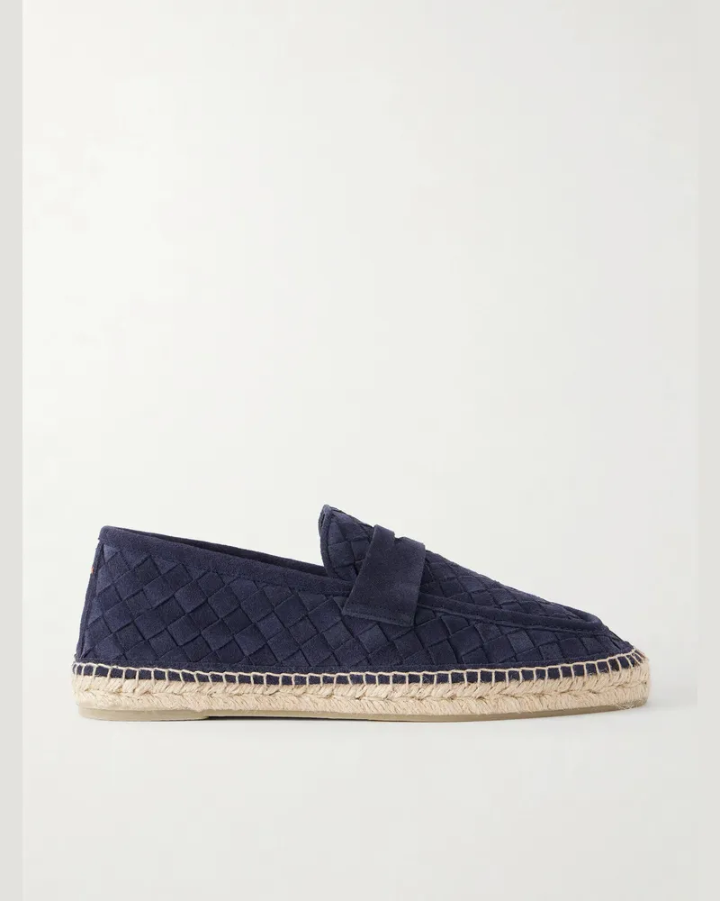Castañer Nilo Woven Suede Espadrilles Blue