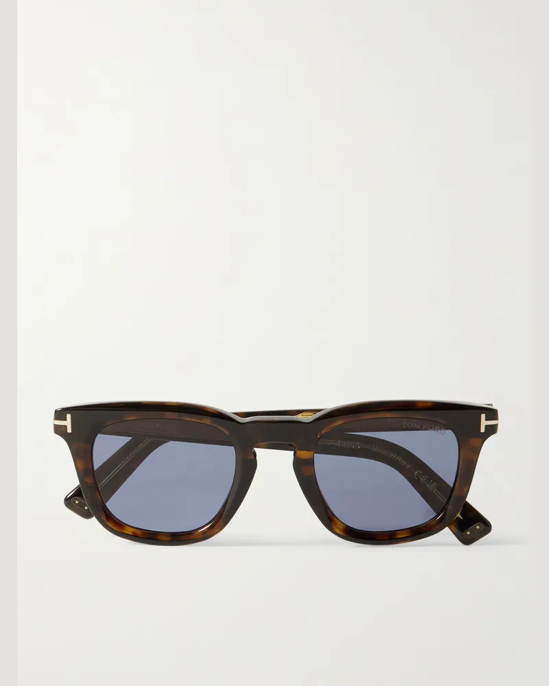 Tom Ford Sonnenbrille mit rundem Rahmen aus Azetat in Schildpattoptik Horn