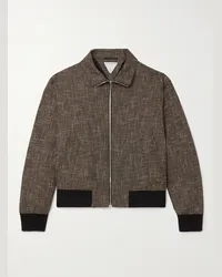 Bottega Veneta Blouson aus Tweed aus einer Wollmischung Braun