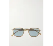 Price Sonnenbrille mit D-Rahmen aus Azetat und goldfarbenen Details