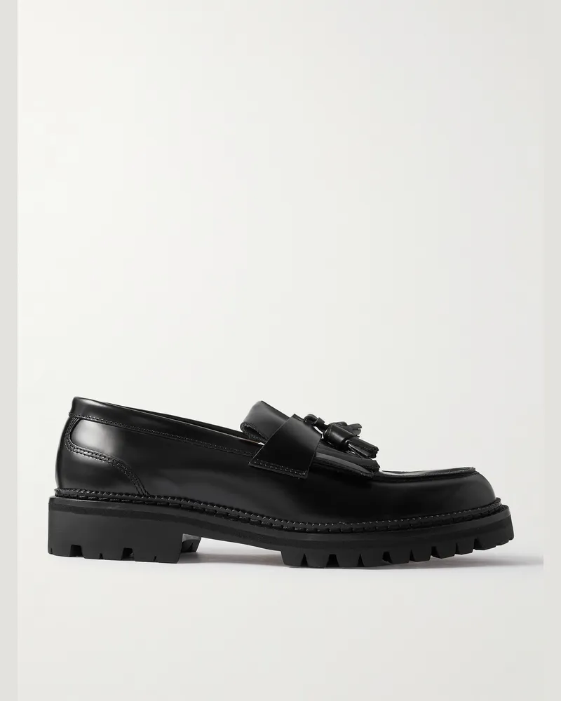 MR P. Jaques Loafers aus Leder mit Fransen und Troddeln Schwarz
