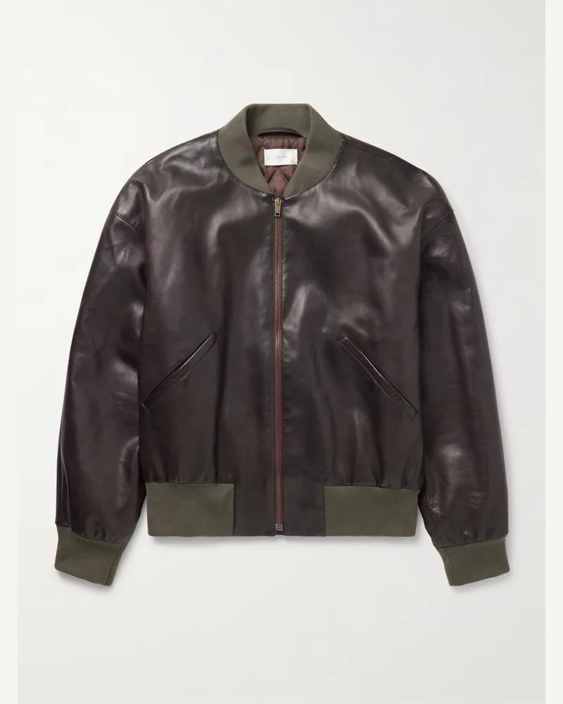 The Row Setsen Bomberjacke aus vollnarbigem Leder Braun
