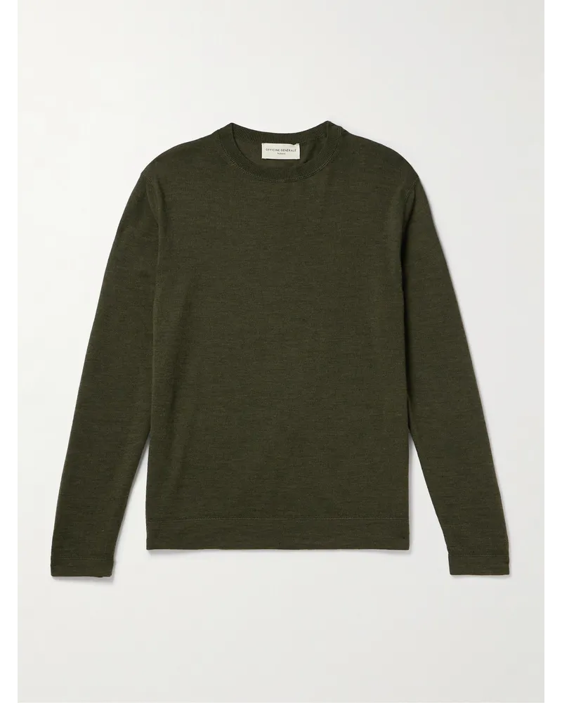 Officine Generale Nemo Pullover aus Wolle Grün