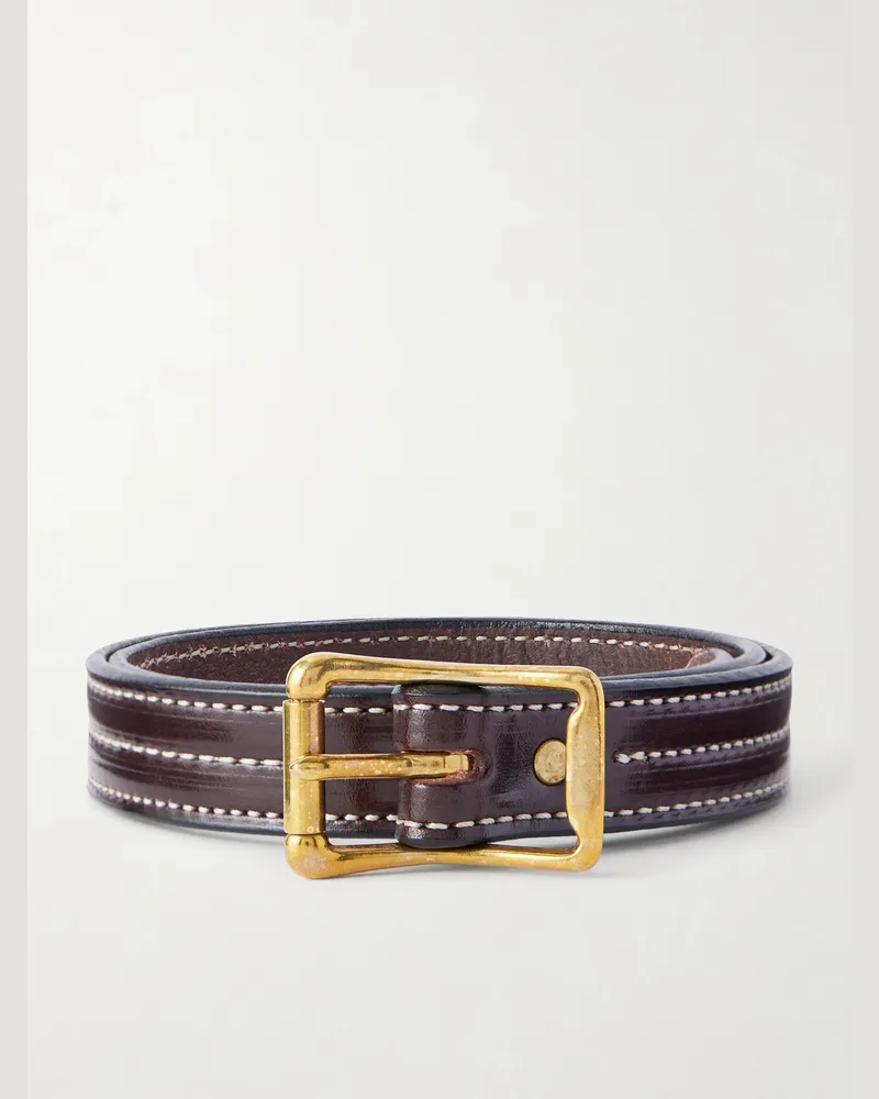 YUKETEN 2.5cm Leather Belt Brown