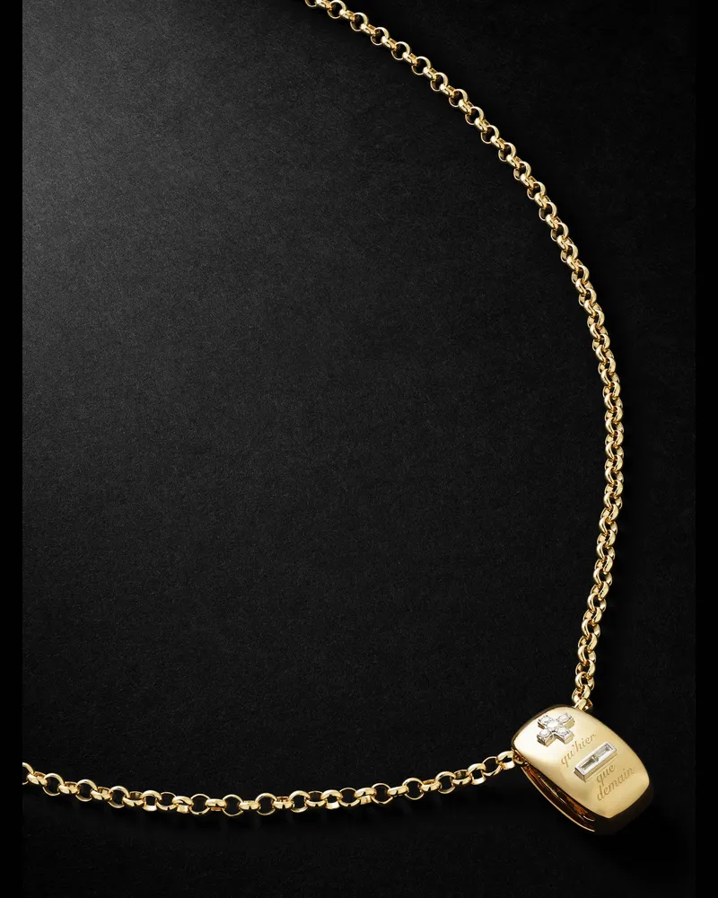 FOUNDRAE Ever Growing Anhängerkette aus 18 Karat Gold mit Diamanten Gold
