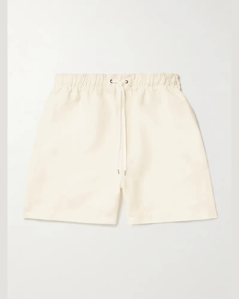 Studio Nicholson Starboard weit geschnittene Shorts aus einer Leinen-Wollmischung mit Kordelzugbund Neutral