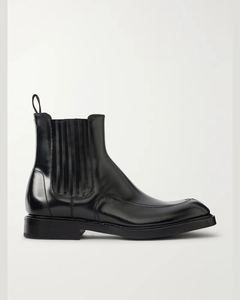 Dolce & Gabbana Patent-Leather Chelsea Boots Black