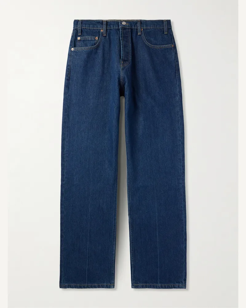 Cherry Los Angeles Gerade geschnittene Jeans mit Logostickerei Blau